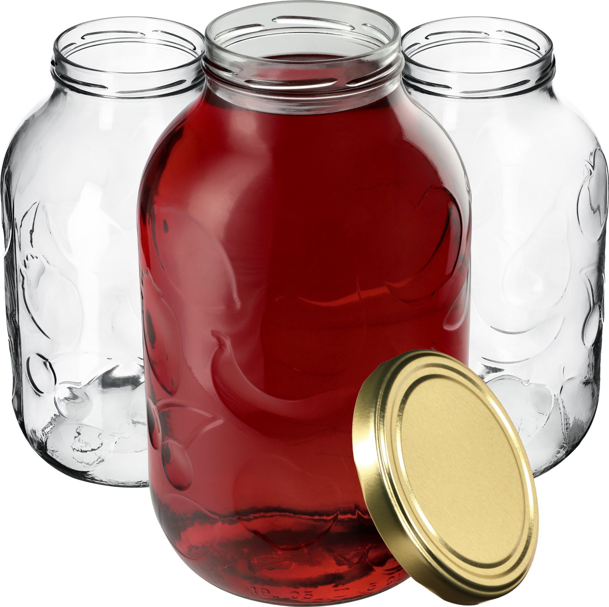 KADAX Słój Alen 5000ml 100mm + wieczka złote 6szt