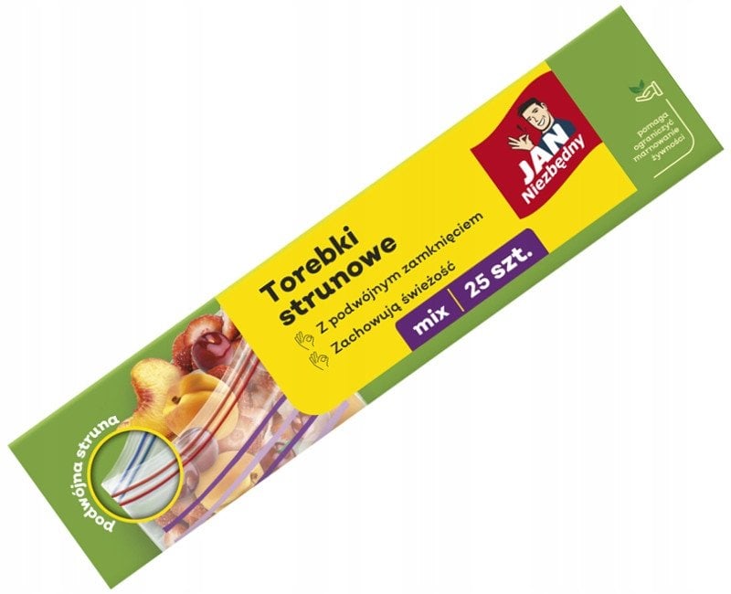 JAN NIEZBĘDNY Torebki strunowe (podwójne zamknięcie) Mix - 25 sztuk