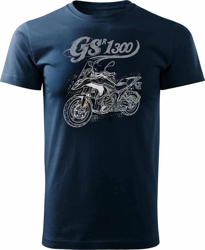 Topslang Koszulka motocyklowa z motocyklem na motor BMW GS R 1300 ADVENTURE męska granatowa REGULAR L