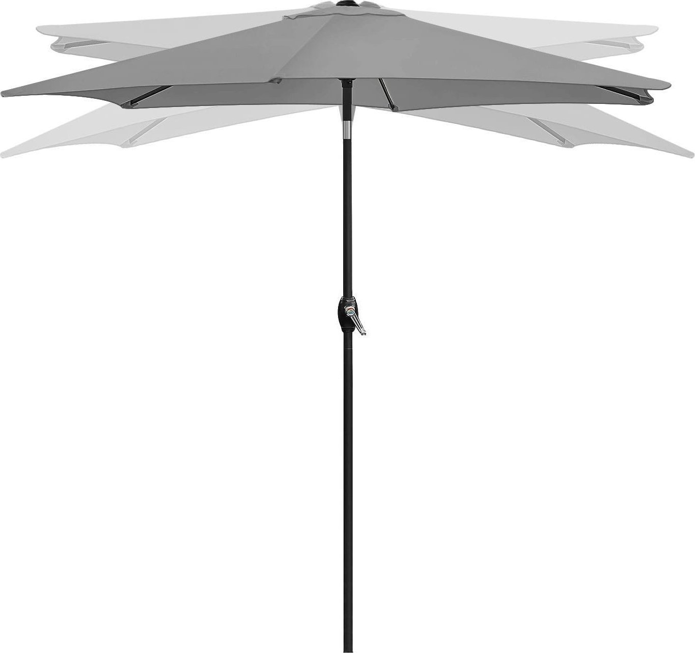 Składany parasol ogrodowy balkonowy regulowany 210 cm szary