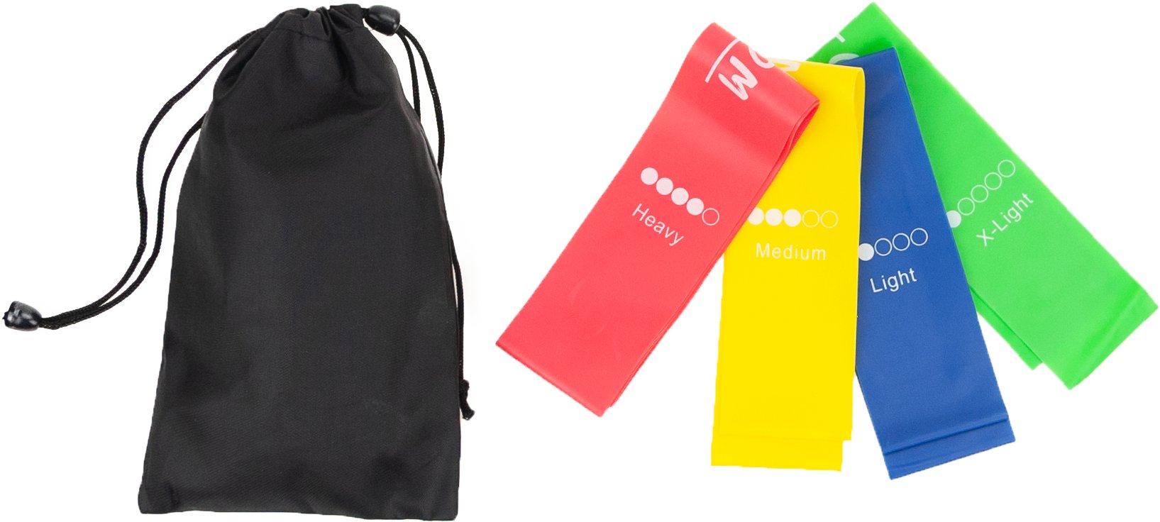 TG60274 GUMY 4 x TAŚMY DO ĆWICZEŃ FITNESS ZESTAW + pokrowiec