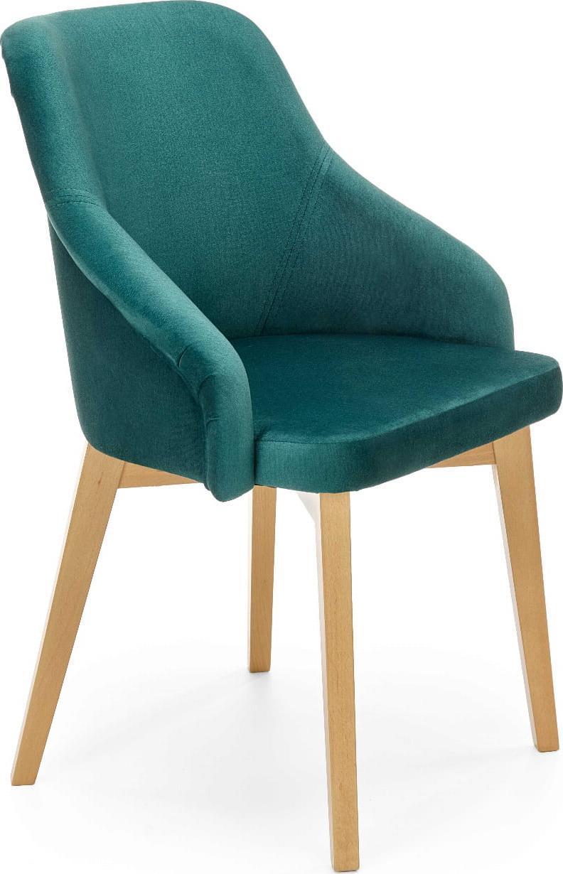 Halmar WNĘTRZARSKIE TOLEDO 2 krzesło dąb miodowy / tap. MONOLITH 37 (ciemny zielony) (1p=1szt)