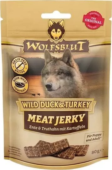 Wolfsblut Dog Meat Jerky Wild Duck & Turkey 80g
