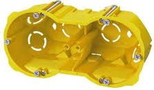 Elektro-Plast Puszka podtynkowe PK-2x60 głęboka karton-gips bezhalogenowa samogasnąca żółta (0286-00N)