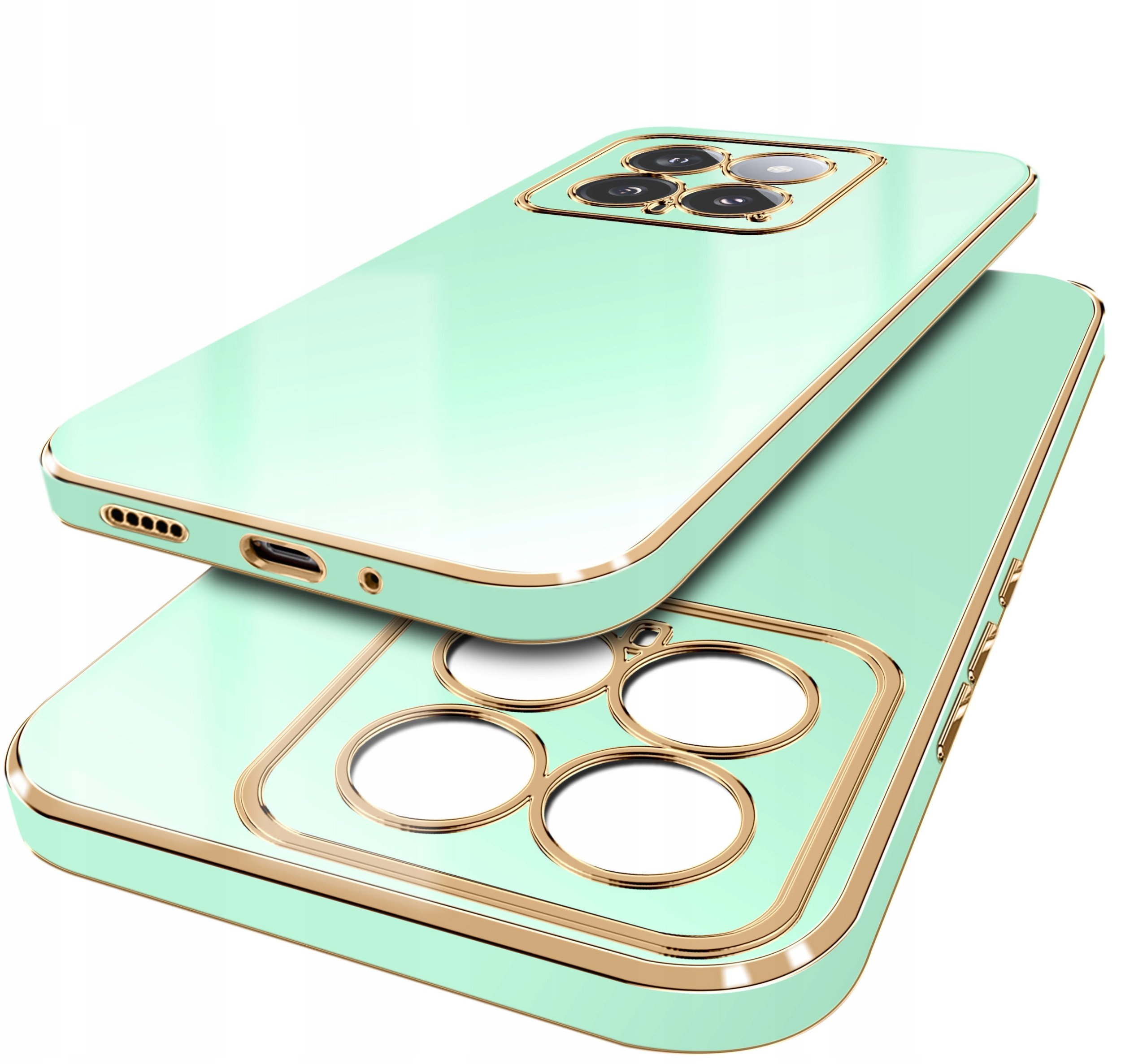 Etui do Xiaomi 14 GOLD GLAMOUR + Szkło OCHRONNE 9H