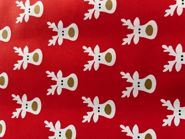 Papier świąteczny do pakowania czerwony renifery 70cmx2m 348m70