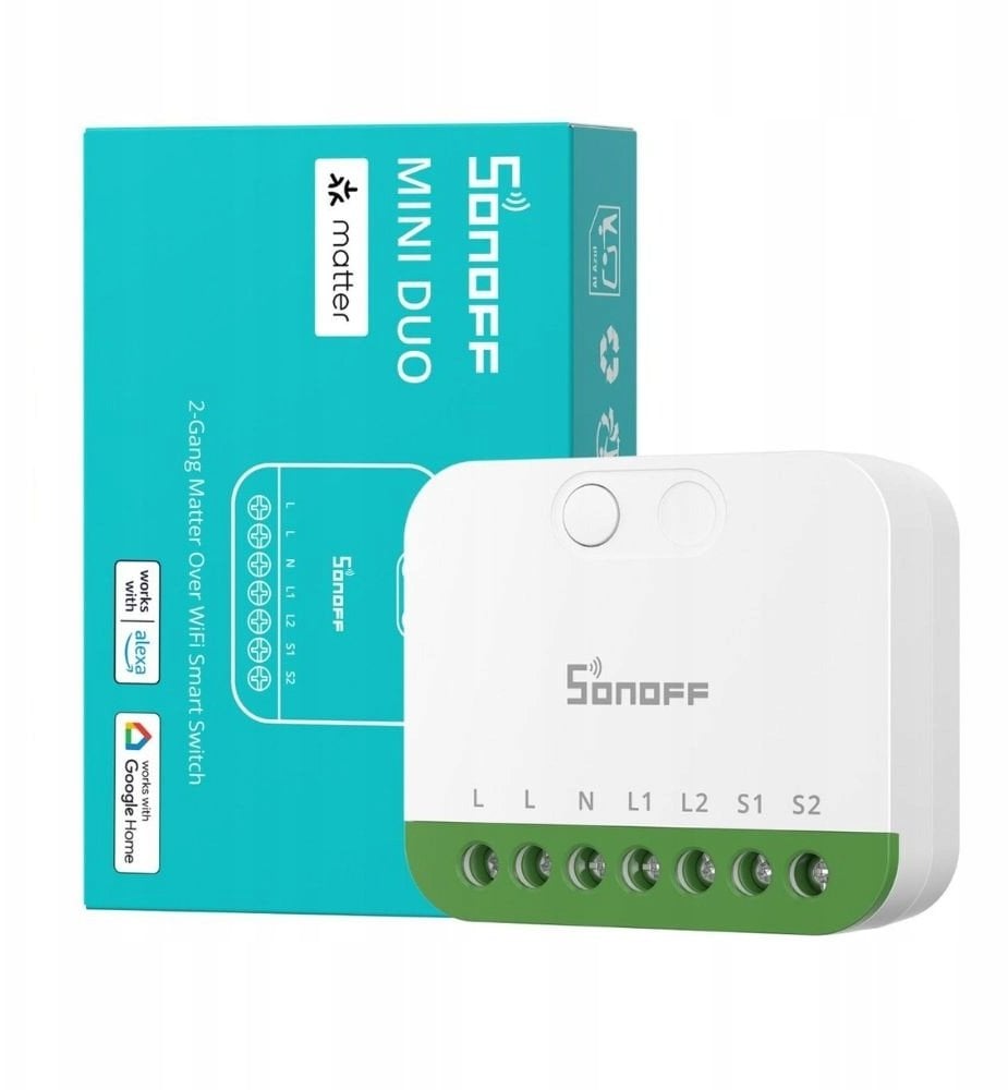 Dwukanałowy mini przełącznik Sonoff MINI-2GS Matter