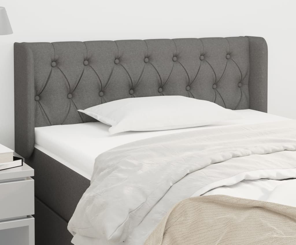 vidaXL vidaXL Zagłówek uszak, ciemnoszary, 103x16x78/88 cm, tkanina