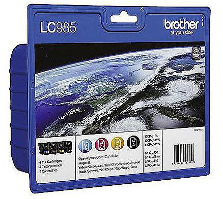 Brother Ink LC-985 Value Pack, B/C/M/Y, Blister