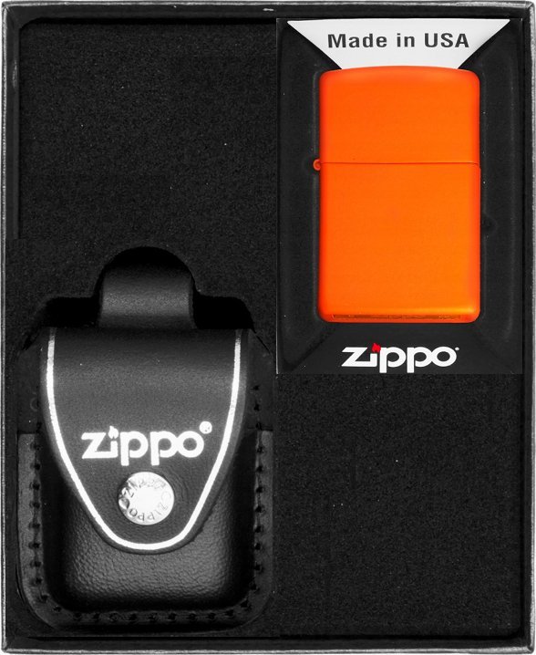 Zestaw ZIPPO Zapalniczka ORANGE MATTE Prezentowy No3