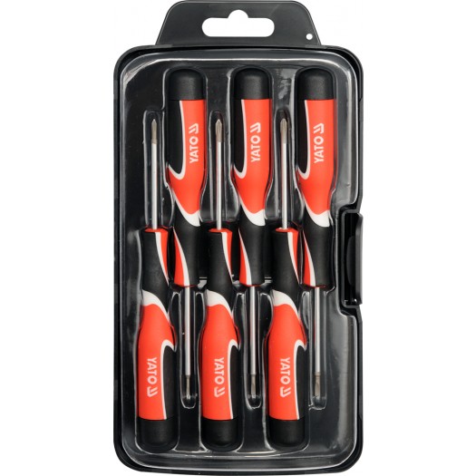 Yato Wkrętaki precyzyjne 6szt. płaskie, krzyżakowe PH00-PH1 (YT-25861)