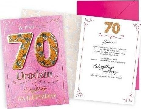 KUKARTKA Karnet Urodziny 70