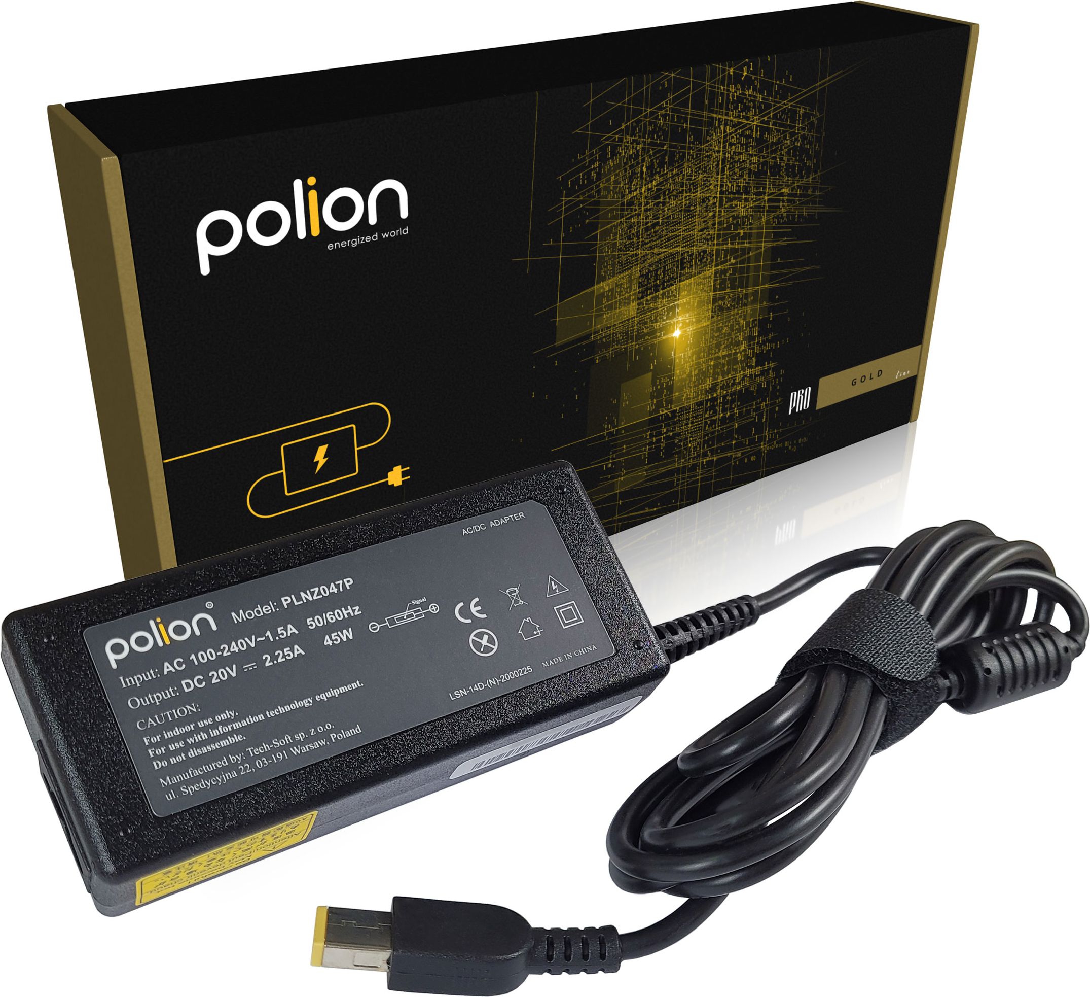 Zasilacz do laptopa Polion 45 W, Slim Tip, 2.2 A, 20 V (PLNZ047P)