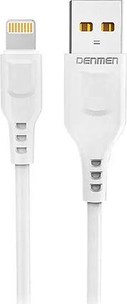 Kabel USB Denmen USB-A - Lightning 1 m Biały (29347)