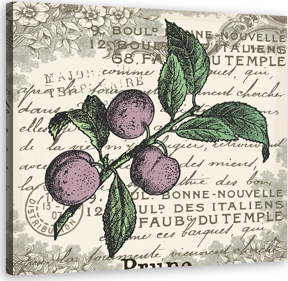 Feeby Obraz na płótnie, Śliwka vintage - 60x60