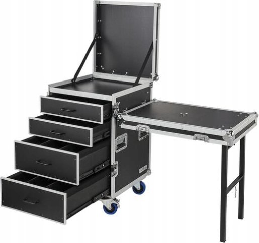 Flyht Pro Skrzynia Produkcyjna z Szufladami i Stołem Na Kółkach Czarna Nowa