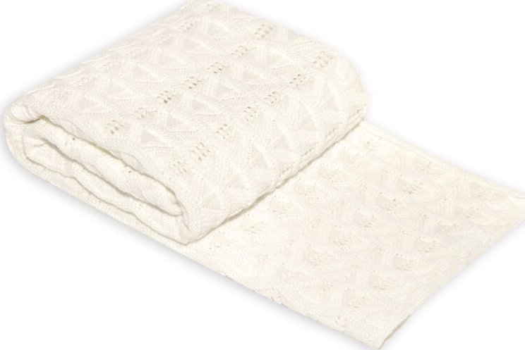 UVIE Kocyk dziecięcy ażurowy 80 x 90 cm ecru