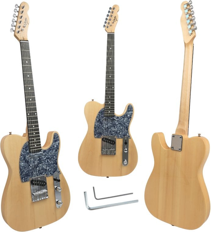 V-TONE GITARA ELEKTRYCZNA 4/4 TELECASTER 39 NATURALNE DREWNO KLUCZ IMBUSOWY