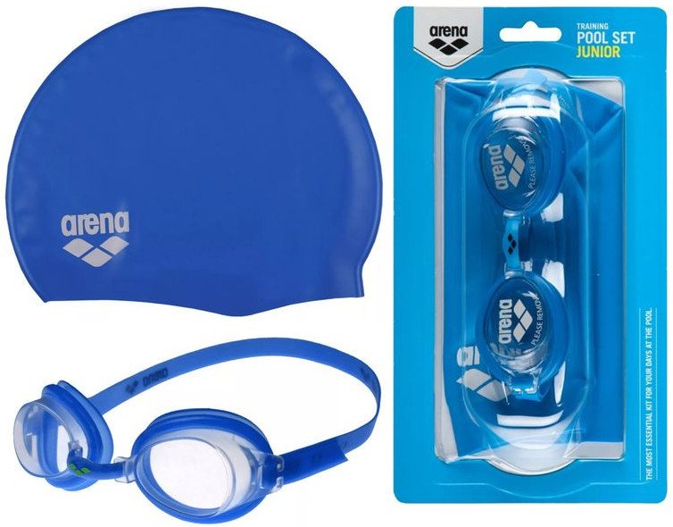 Arena ZESTAW OKULARY DO PŁYWANIA CZEPEK PŁYWACKI ARENA