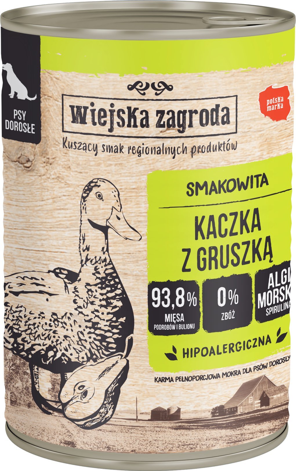 Wiejska Zagroda Karma mokra dla psa Kaczka z gruszką (dorosły) II 400g