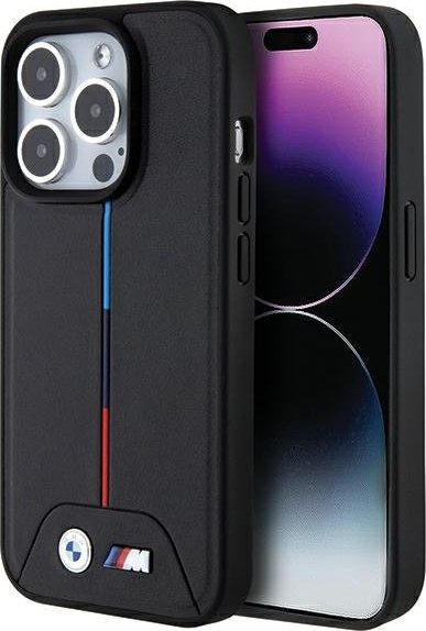 BMW Bmw Bmhmp15L22Pvtk Iphone 15 Pro 6.1" Czarny/Black Hardcase Quilted Tricolor Magsafe