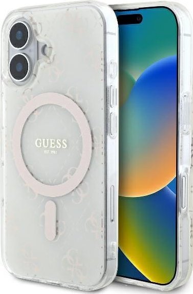 Guess Guess GUHMP16MH4DTEH iPhone 16 Plus 6.7" biały/white hardcase IML 4G Background MagSafe