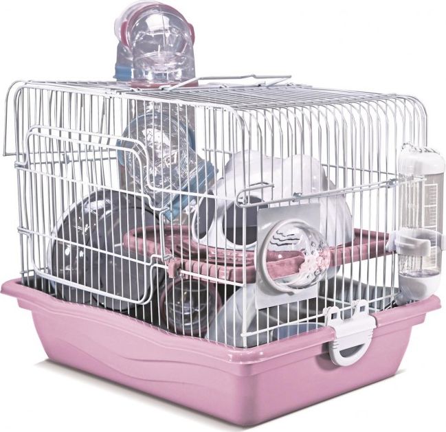Panama Pet Klatka dla gryzoni,do czasowego pobytu 35,5x26,6x27,5 cm, biało/różowa