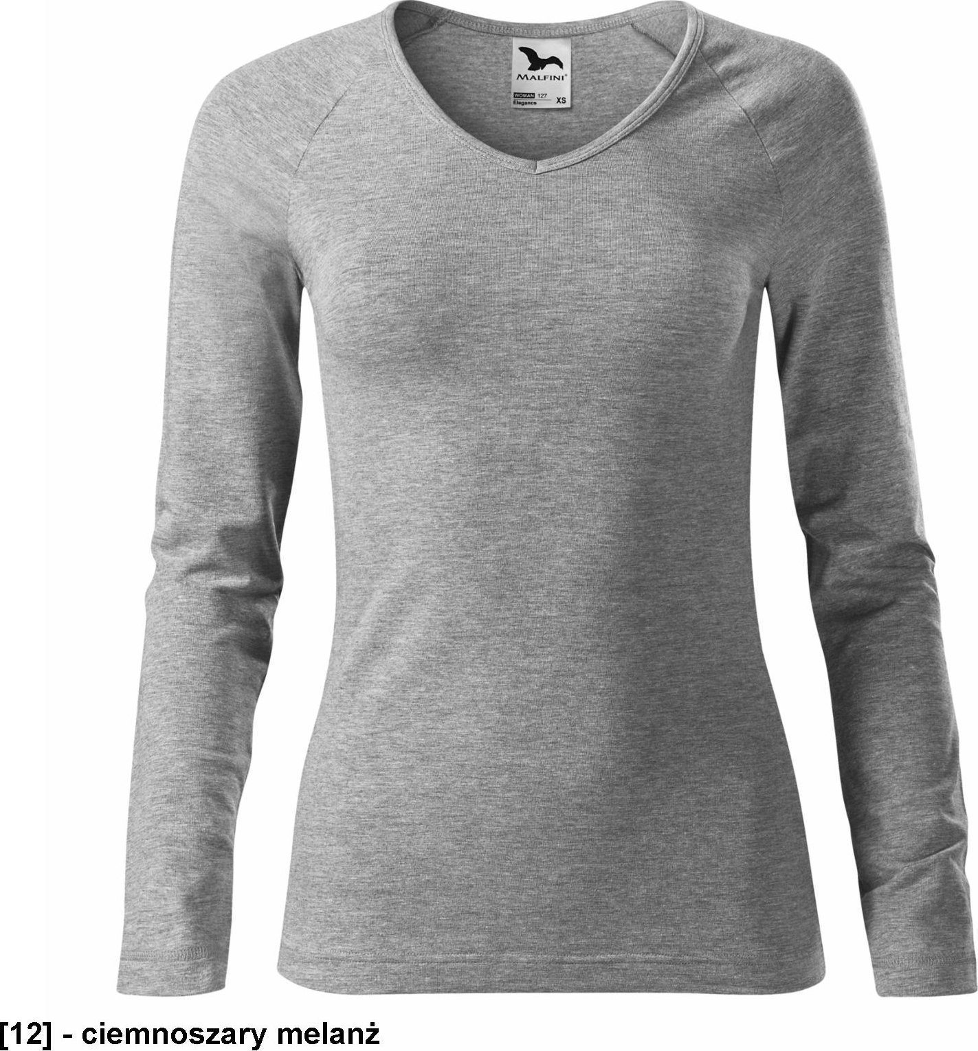 MALFINI Elegance 127 - ADLER - Koszulka damska, 180 g/m, - ciemnoszary melanż XS