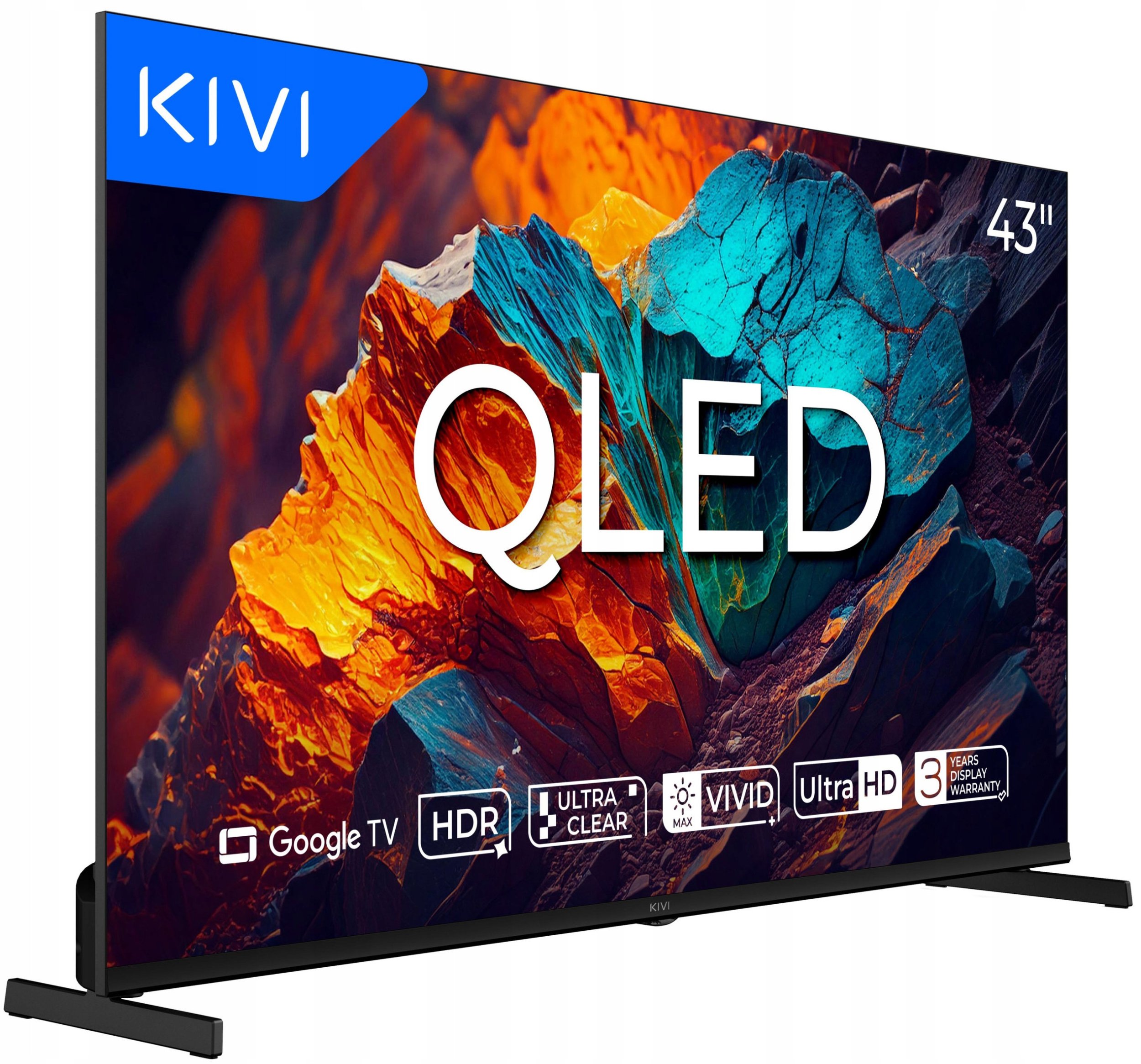 TV KIVI 43U720QB 43'' QLED 4K Google TV Dolby Audio Max Vivid HDMI 2.1 43U720QB (5999576260084)