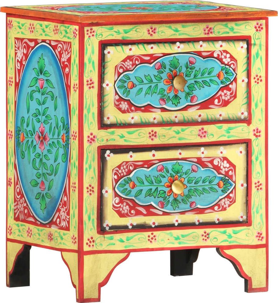 vidaXL VidaXL Ręcznie malowana szafka nocna, 40x30x50 cm, lite drewno mango