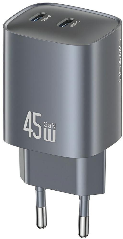 Ładowarka sieciowa USAMS CC305 T66 45W GaN 2xUSB-C tarnish