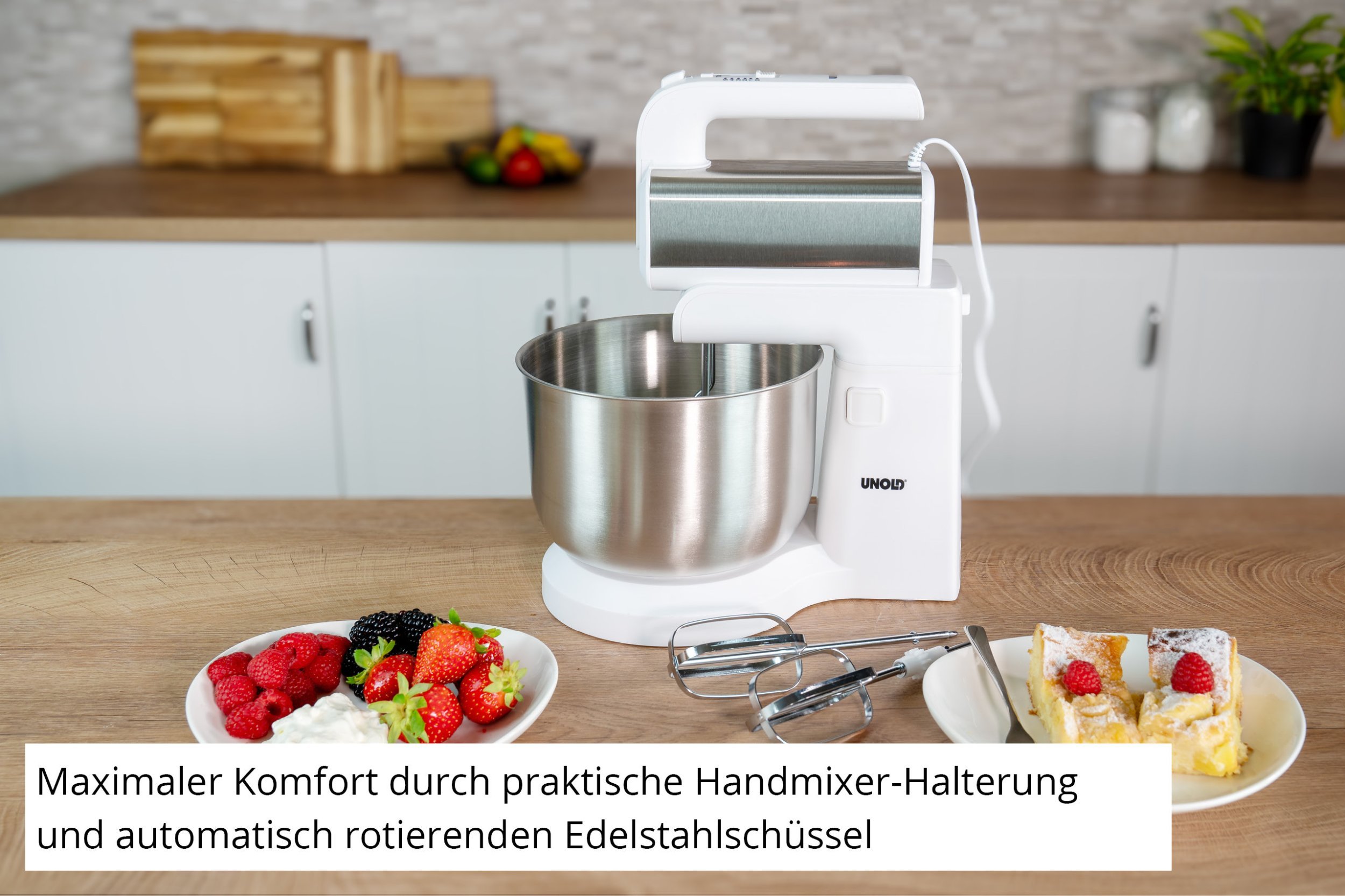 Unold 78720 Hannah weiß Handmixer mit Rührschüssel
