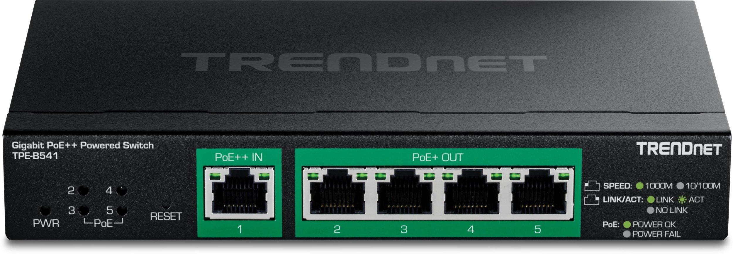 TRENDnet 5-Port Gigabit PoE++ Powered Managed Switch PoE PT