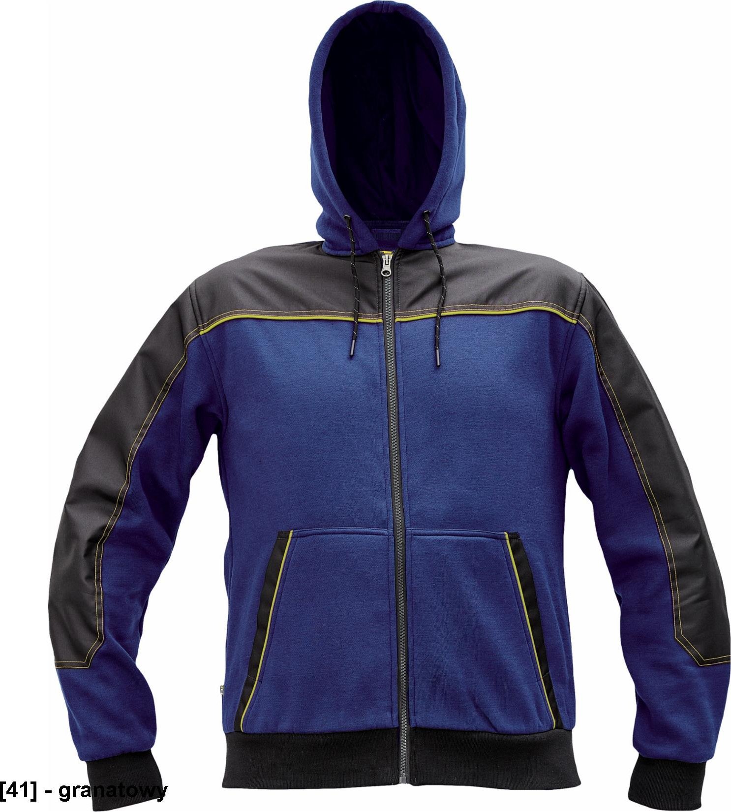 CERVA CREMORNE bluza - męska bluza z suwakiem, kaptur, 55% bawełna, 45% poliester - granatowy 3XL