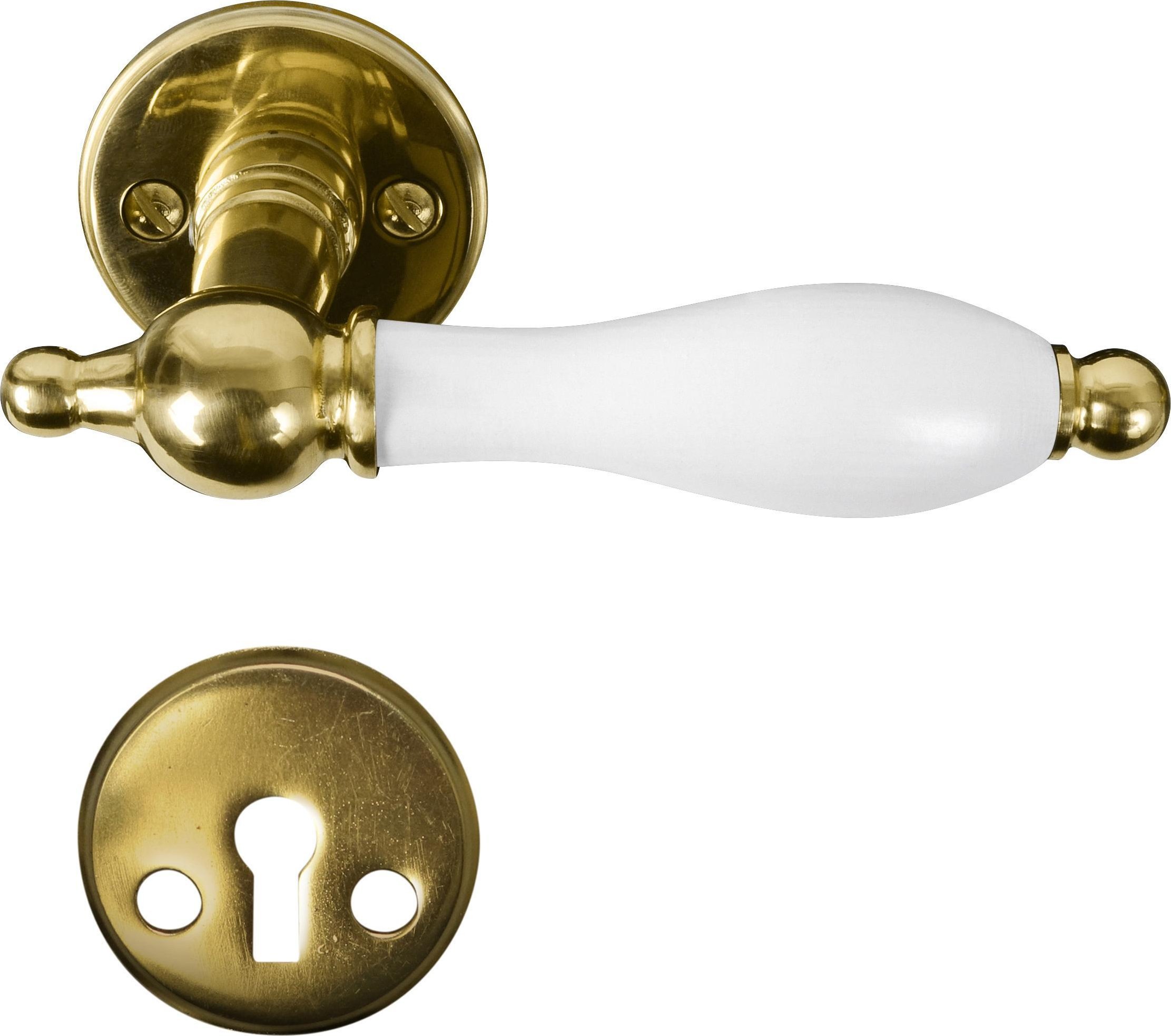 Home It Dørgreb i messing - hvidt greb