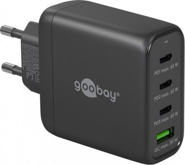 Ładowarka Goobay Wieloportowa szybka ładowarka USB-C PD (68 W), czarny