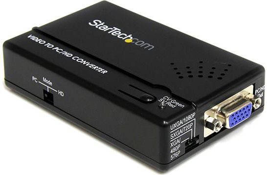 Adapter AV StarTech Composite Video - S-Video - D-Sub (VGA) czarny (VID2VGATV2)