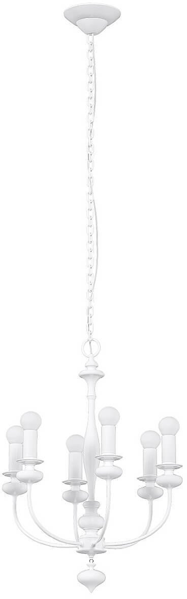 Biała lampa świecznikowa Castella zwis na łańcuchu nad stół