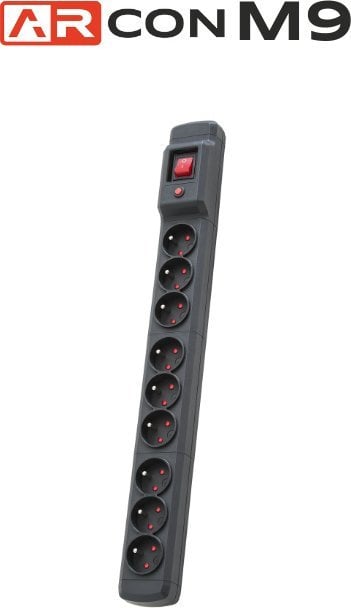 Listwa przeciwprzepięciowa 9 gniazd o długości 3m czarna Arcon M9 firmy Armac