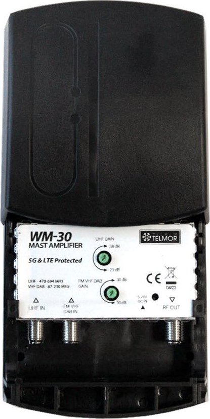 Antena RTV Wzmacniacz masztowy WM-30 FM/VHF+UHF DVB-T2 5G PROTECTED Telkom Telmor