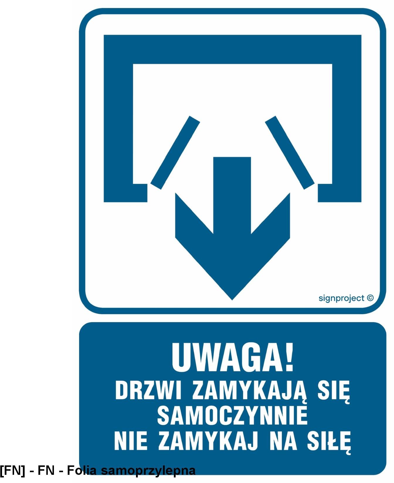 RB011 - Uwaga! Drzwi zamykają się samoczynnie. Nie zamykaj na siłę (drzwi dwuskrzydłowe) 350x525