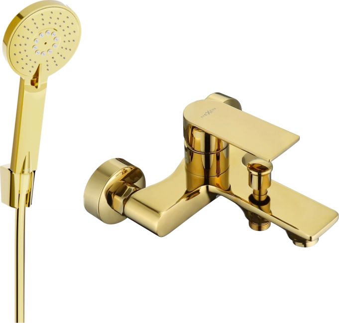 Mexen Mexen Royo R40 bateria wannowa z zestawem prysznicowym, złota - 7223R40-50