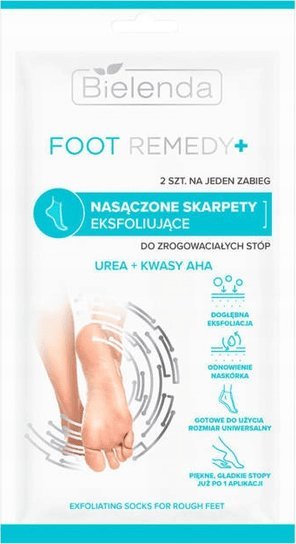 Bielenda Bielenda Foot Remedy+ Nasączone Skarpety eksfoliujące do zrogowaciałych stóp - na 1 zabieg 1op.-2szt