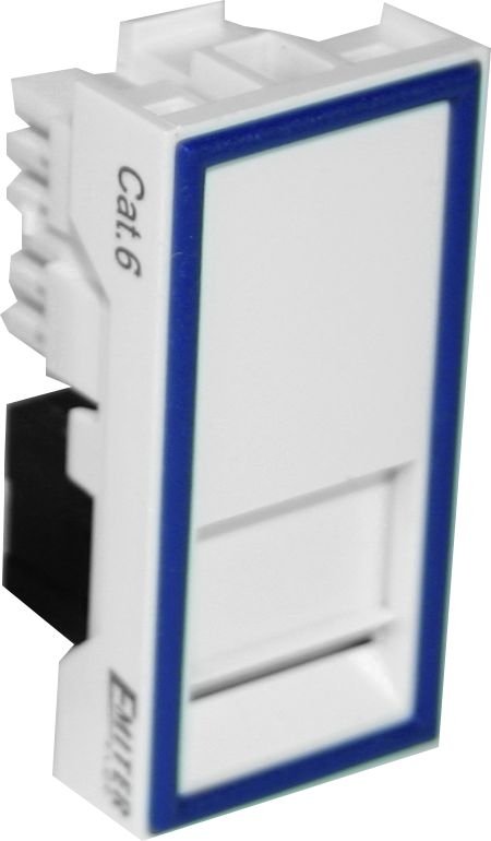Emiter Gniazdo teleinformatyczne RJ45 UTP kat.6 z adapterem 1-modułowe białe niskie DCN/TS-868K-8-C6