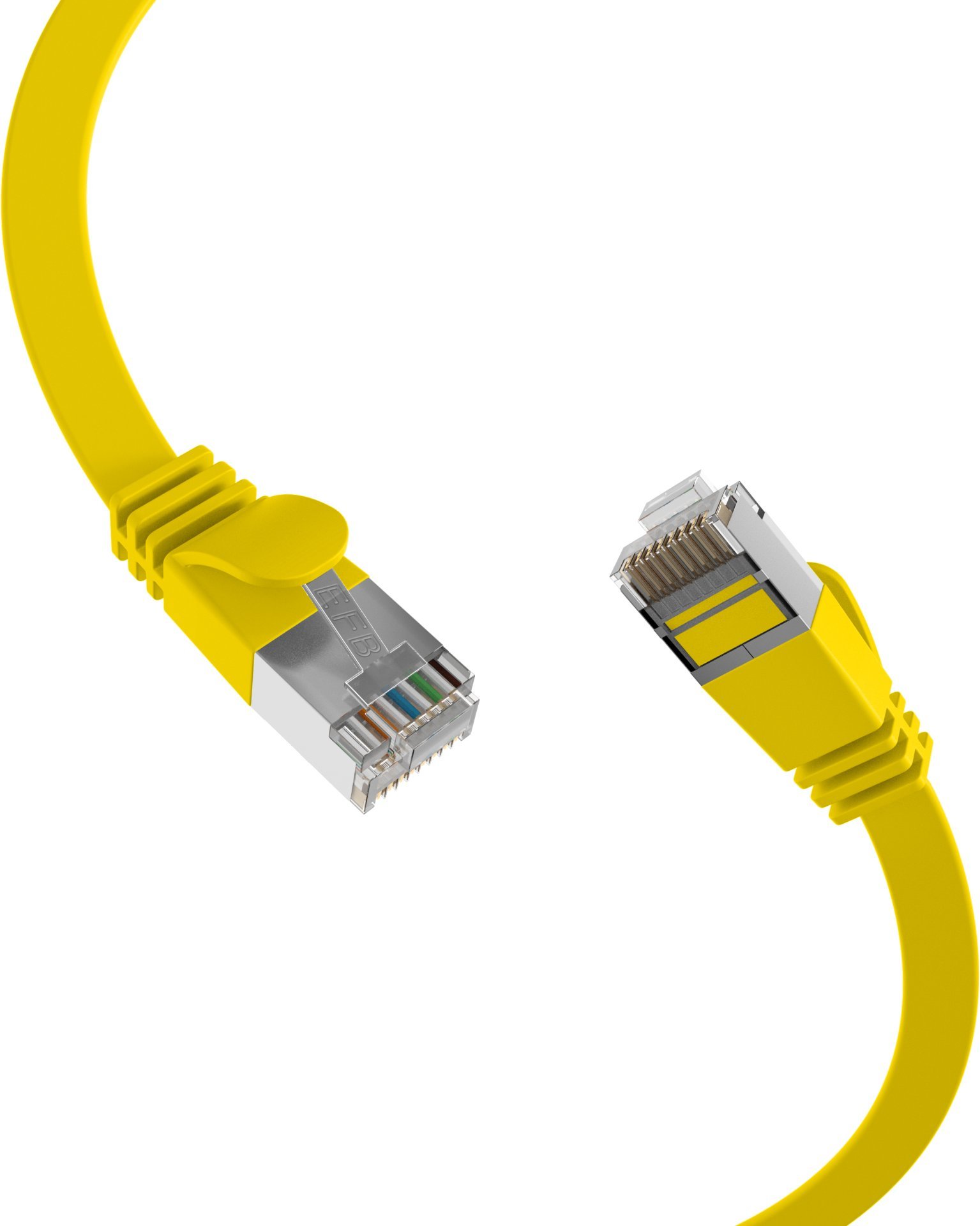 EFB Płaski kabel patch RJ45, U/FTP, Cat.6A, PVC, 0.15m, żółty