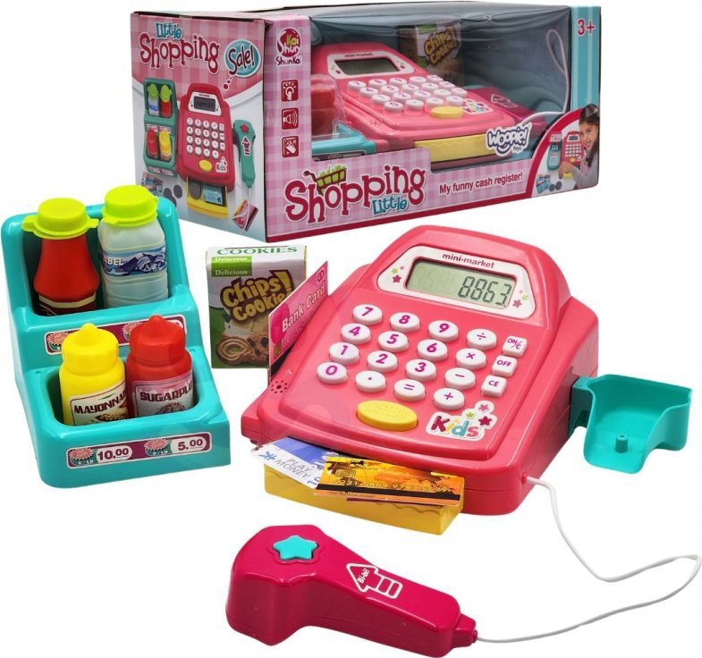 Woopie Kasa Sklepowa z Półką i Akcesoriami Różowa