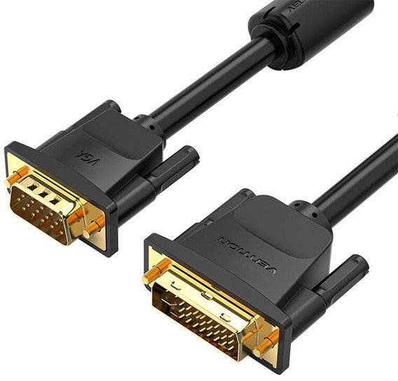 Kabel DVI (24+5) do VGA Vention EACBG 1,5m, 1080P 60Hz (czarny)
