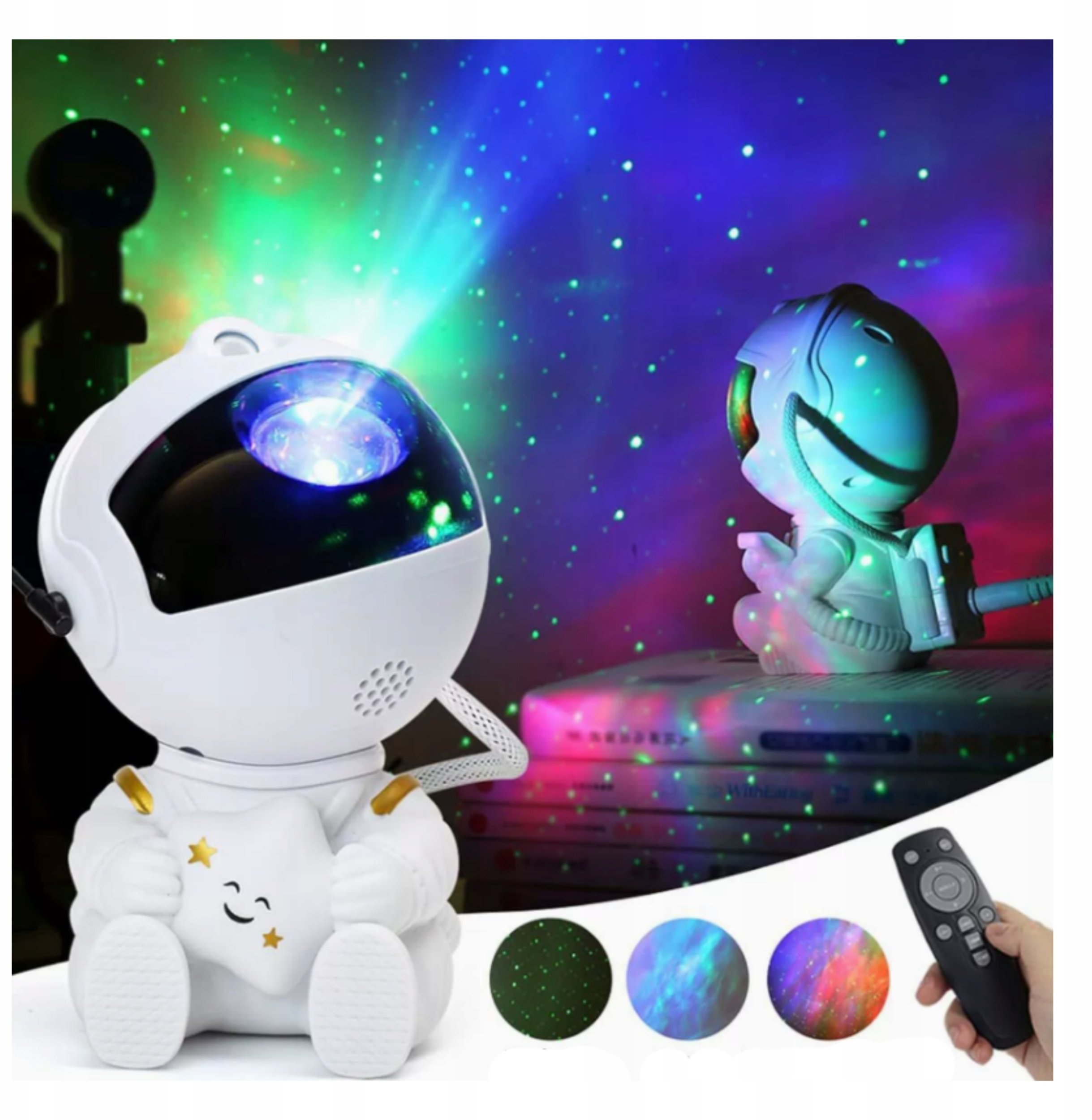 PROJEKTOR GWIAZD Astronauta LAMPKA NOCNA LED dla dzieci RZUTNIK NIEBA PILOT