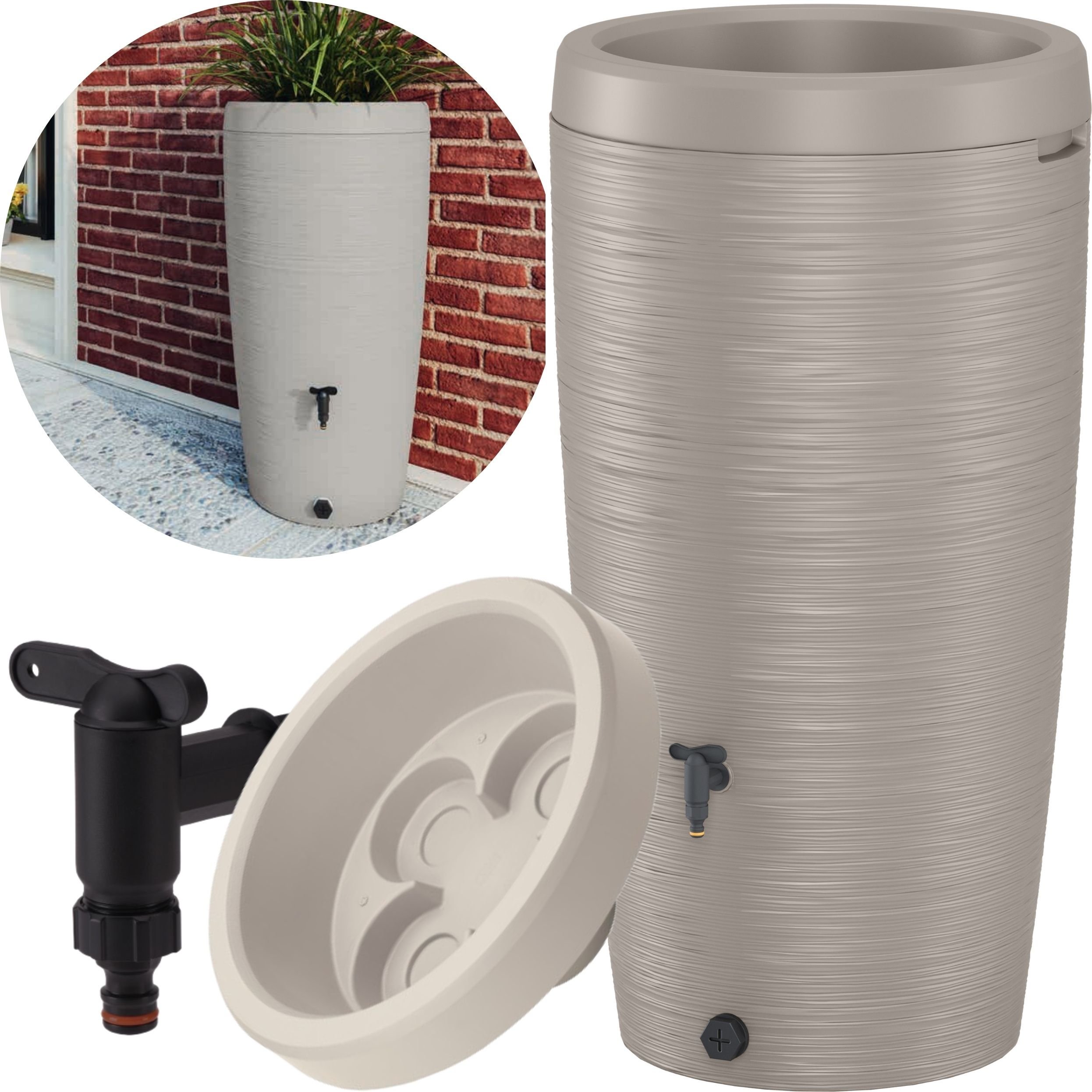 Zbiornik na deszczówkę Gobi 240l Beczka na wodę + Kranik 3/4