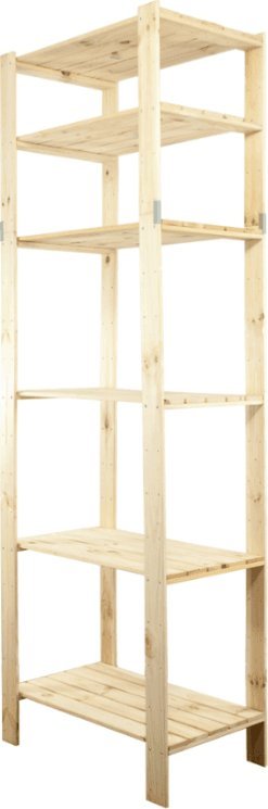 Wamar-Sosenka MAXI Regał Drewniany 230x80x50 cm 6 Półek ażurowych Surowy Drewno sosnowe Naturalny MAXI-6MA / Wamar-Sosenka